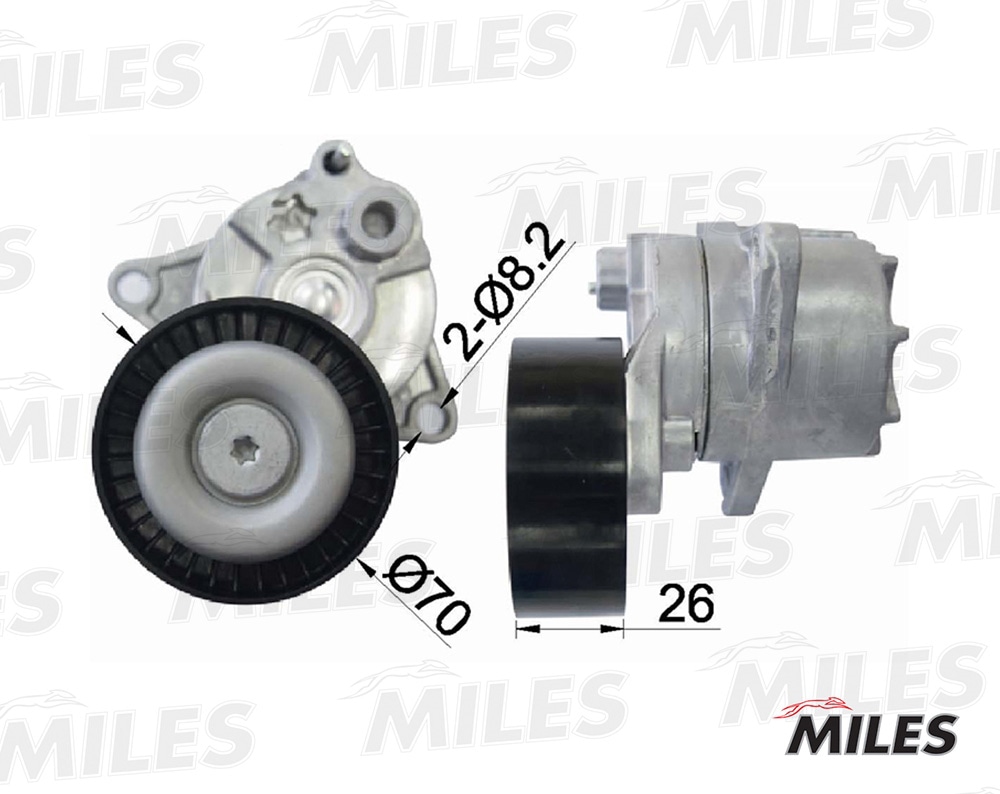 MILES AG00297 Натяжитель ремня приводного MERCEDES BENZ W210/211/202/203/VITO OM 611 98- AG00297