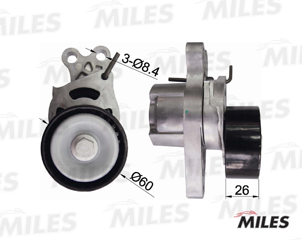 MILES AG00298 Натяжитель ремня приводного PEUGEOT 206 1.1-1.6 98-