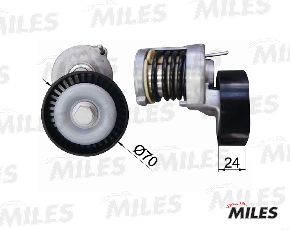 MILES AG00302 Натяжитель ремня приводного VW PASSAT B6/GOLF V/T5/AUDI A3/FABIA 1.9TDI/2.0TDI AG00302