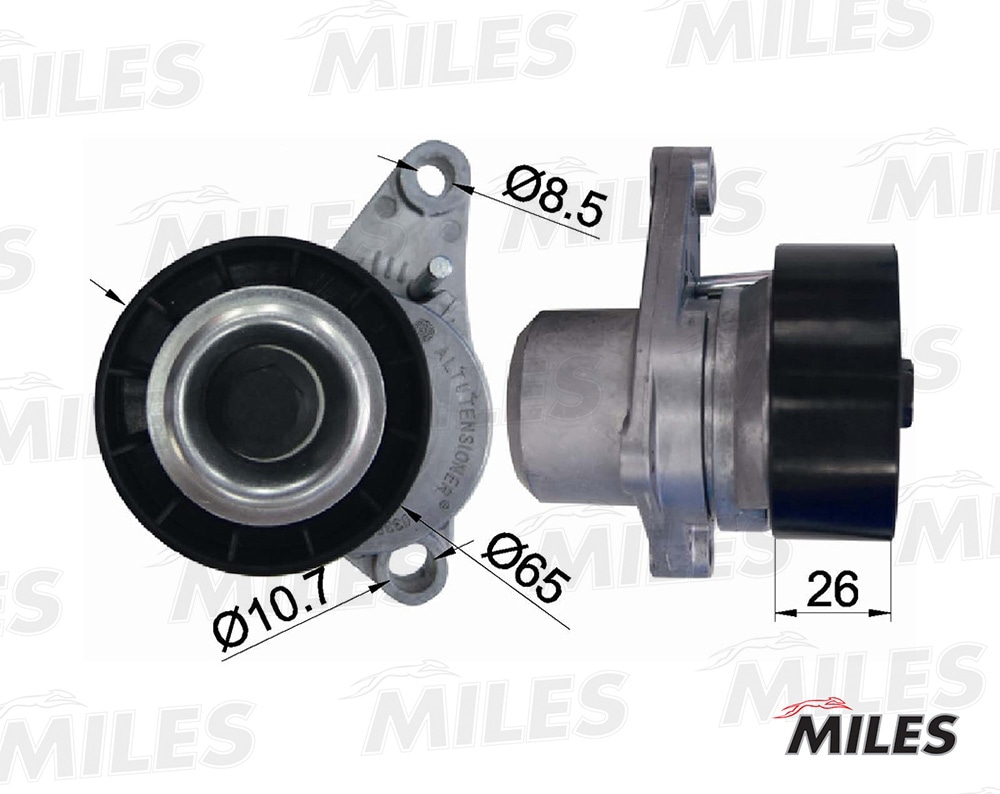 MILES AG00303 Натяжитель ремня приводного CITROEN C2/C3/C4/PEUGEOT 307 1.4/1.6