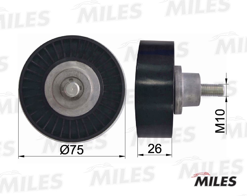 MILES AG03091 Ролик ремня приводного VAG 2.4-3.2 04- (INA 532051310) AG03091