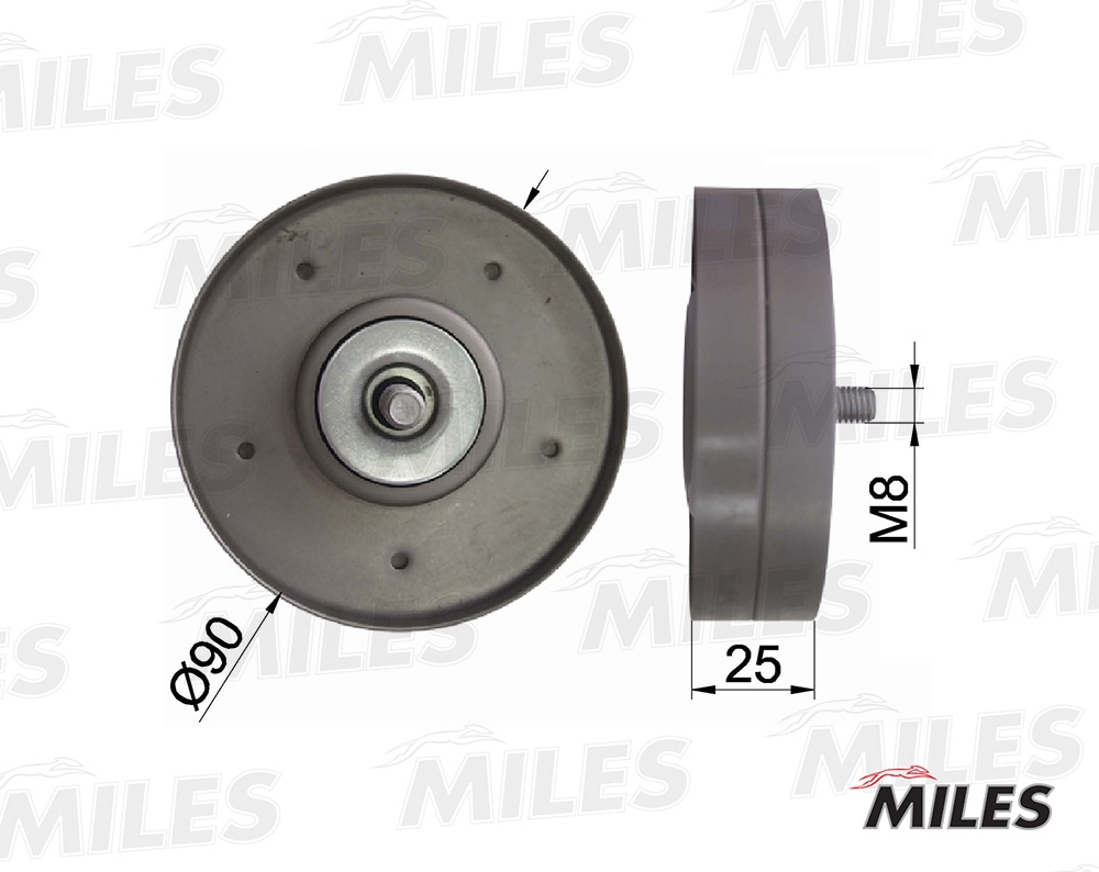 MILES AG03118 Ролик ремня приводного AUDI A4/A5 1.8/2.0 TFSI 07-