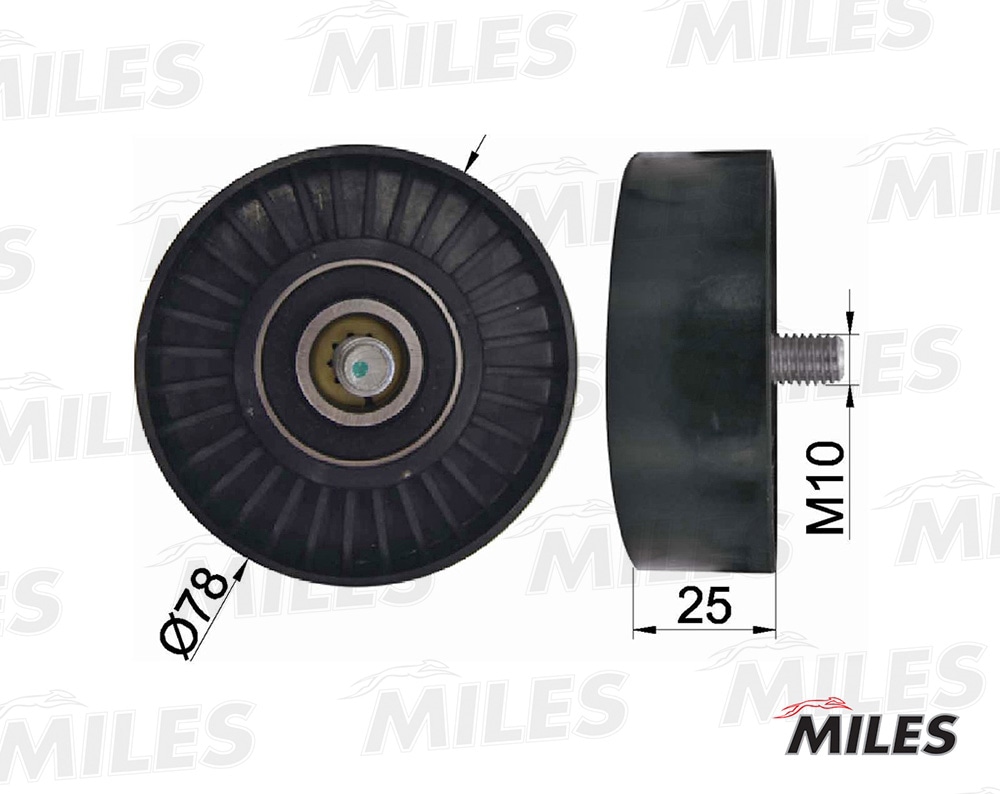 MILES AG03126 Ролик ремня приводного PEUGEOT 206/307/406 1.8-2.2