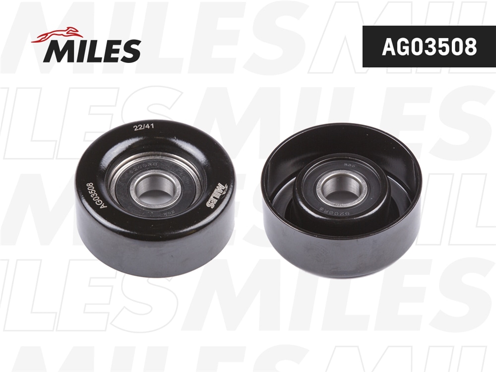 MILES AG03508 Ролик приводного ремня HYUNDAI Accent 1.5D 02-05/Elanta 2.0D 01-10/Getz 1.5D 03-05/I30 2.0D 07-11/Ma