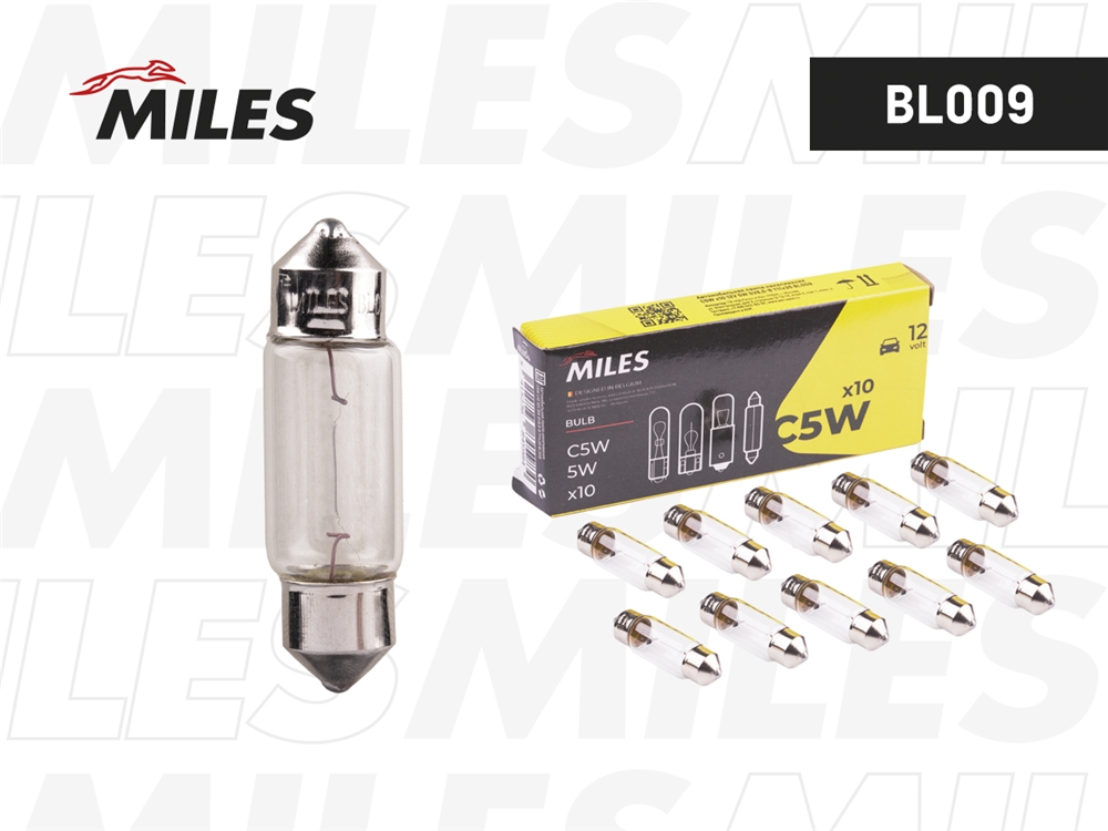 MILES BL009 Лампа C5W 12V 5W SV8.5-8 T11x35