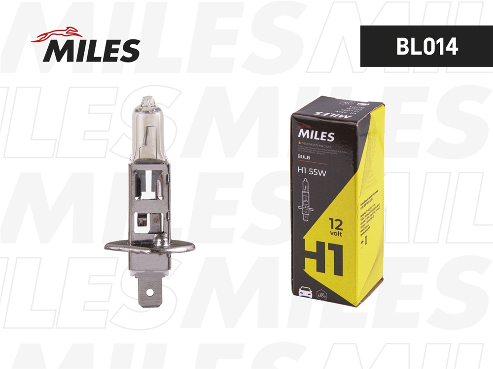 MILES BL014 Лампа галогеновая головного света H1 P14.5s 12V 55W картон 1шт