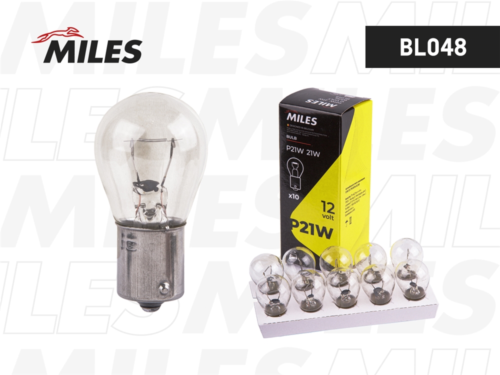 MILES BL048 Лампа P21W 12V 21W BA15s  BL048