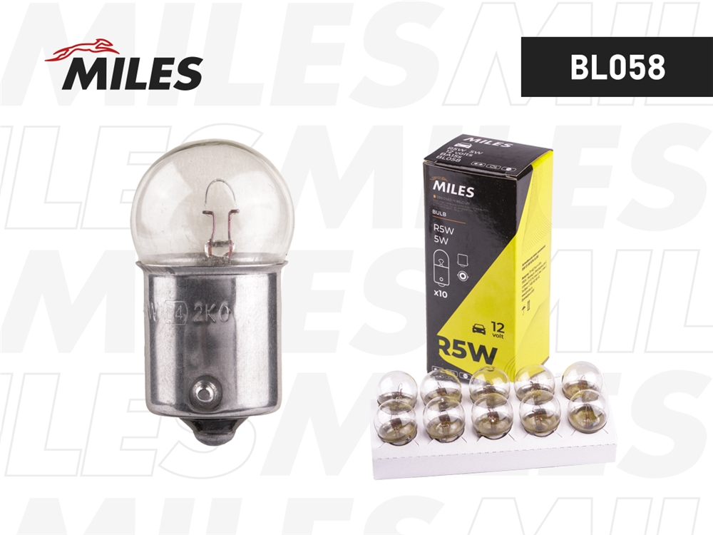 MILES BL058 Лампа R5W 12V 5W BA15s  BL058