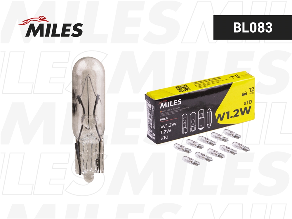 MILES BL083 Лампа W1.2W 12V 1.2W W2x4.6d