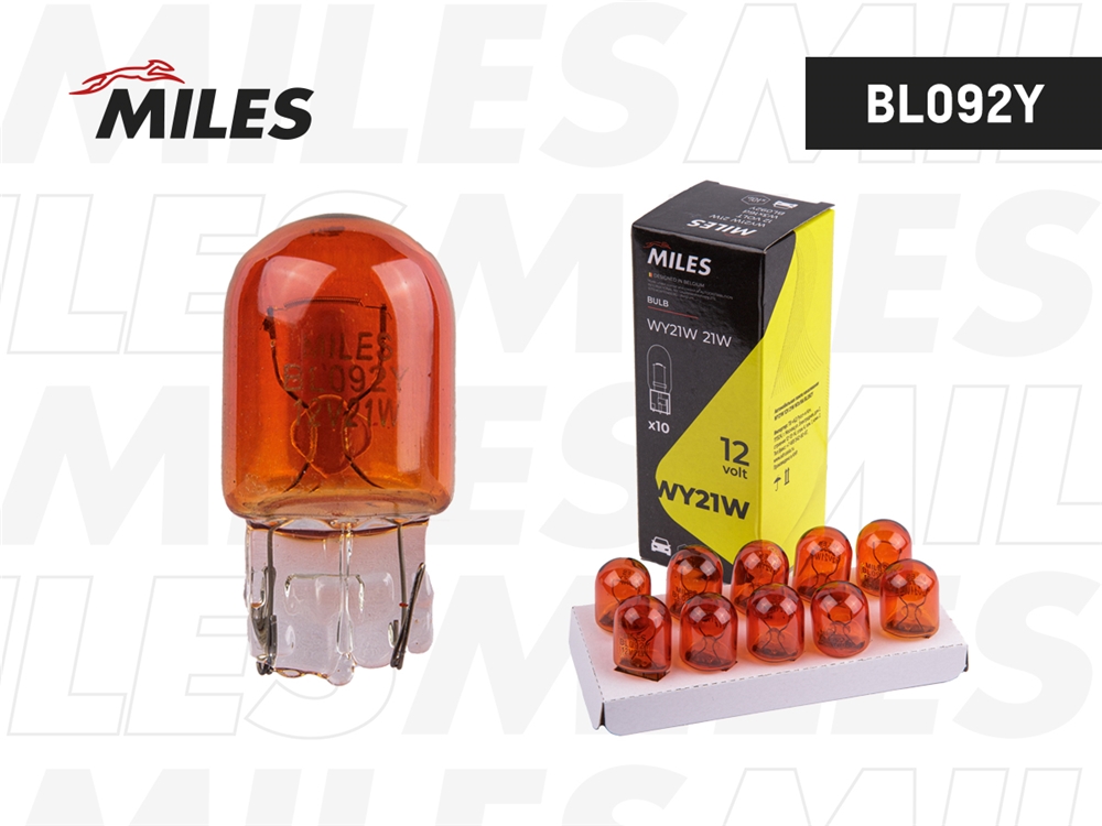 MILES BL092Y Лампа WY21W 12V 21W W3x16d AMBER