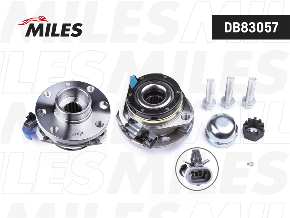 MILES DB83057 Ступица с подшипником передняя (4 Отверстия) + ABS, OPEL ASTRA G/ZAFIRA A 98-05.