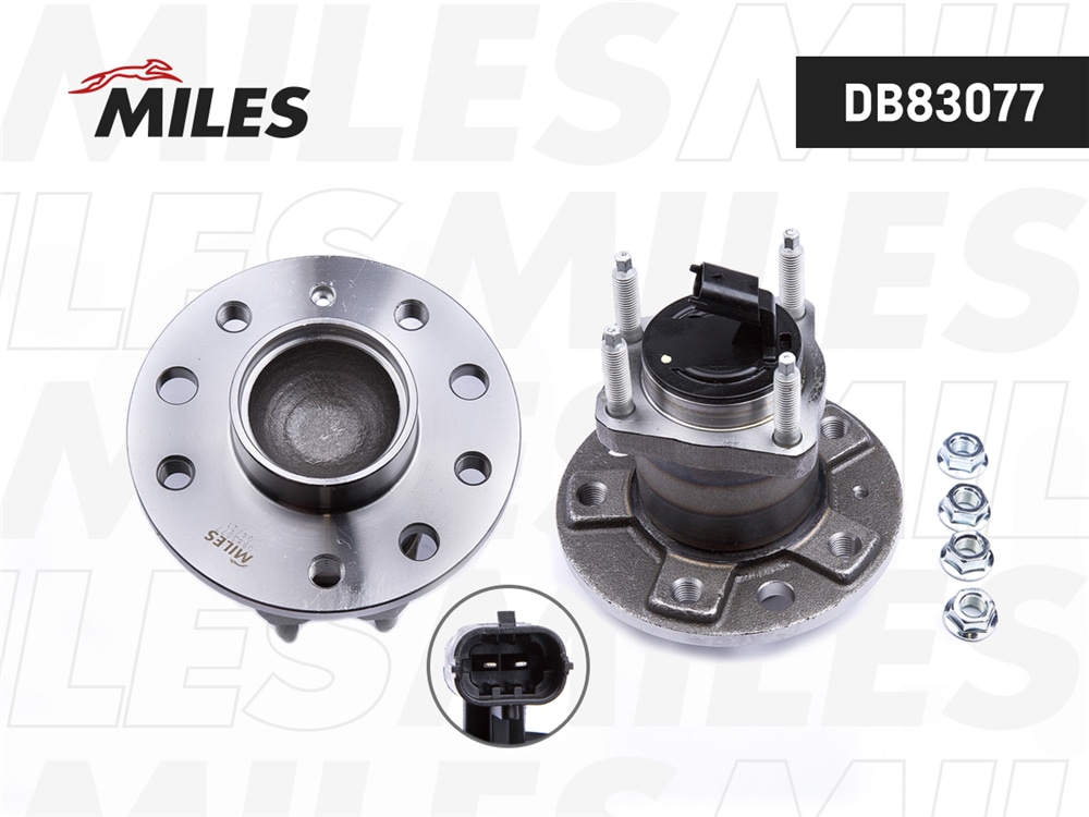 MILES DB83077 Ступица колеса задняя с подшипником (5 отверстий) OPEL ASTRA H/ZAFIRA 04- (SKF VKBA3653) DB83077