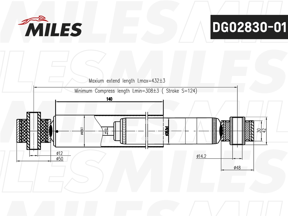 MILES DG0283001 Амортизатор FORD MONDEO TOURING (Универсал) 96-07 зад.газ.