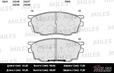 MILES E100189 Колодки тормозные дисковые передние