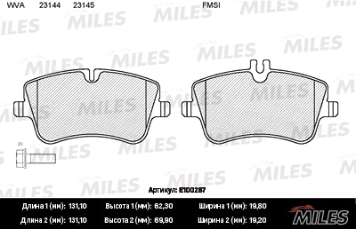 MILES E100287 Колодки тормозные MB W203/209 00- пер. SemiMetallic