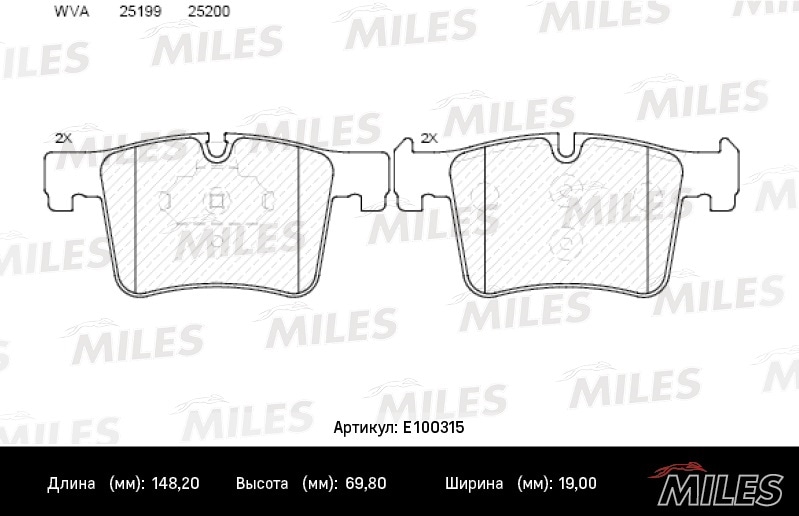 MILES E100315 Колодки тормозные BMW 1 F20/3 F30/X3 F25 10- пер. SemiMetallic