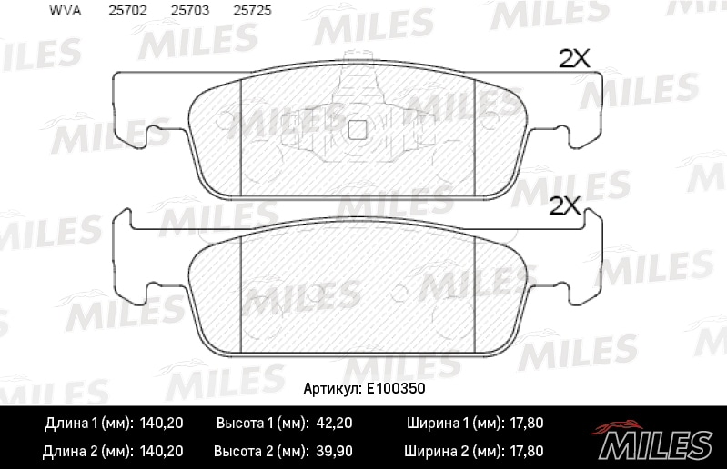 MILES E100350 Колодки тормозные RENAULT LOGAN II/SANDERO II 16V 14- пер. SemiMetallic
