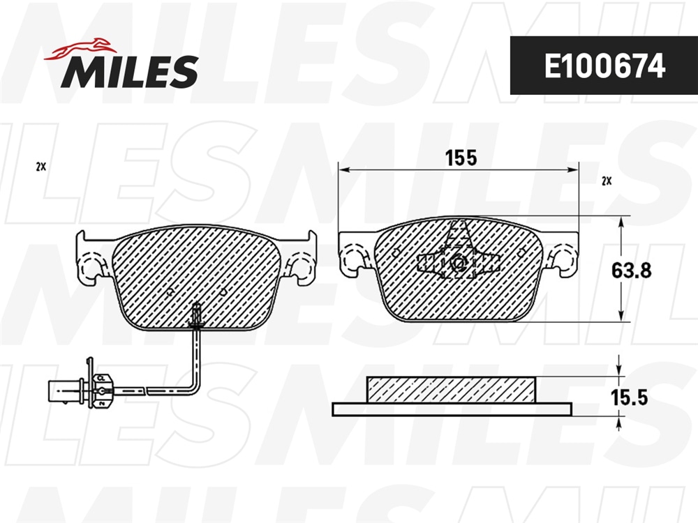 MILES E100674 Колодки тормозные передние (Смесь Semi-Metallic) AUDI A4 15-/A5 16- (TRW GDB2127) E100674