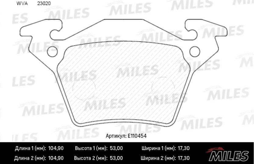 MILES E110454 Колодки тормозные MB V-CLASS/VITO W638 97-03 зад. SemiMetallic