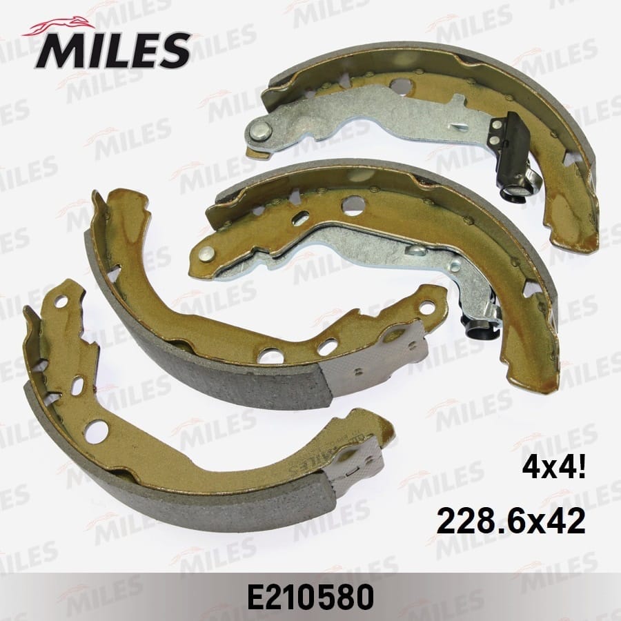 MILES E210580 Колодки тормозные барабанные задние (с рычагом ручного стояночного тормоза)