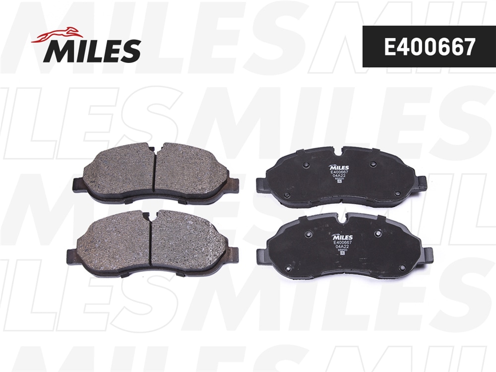 MILES E400667 Колодки тормозные передние (Смесь Low-Metallic) FORD TRANSIT 13- (для сдвоенных шин) (TRW GDB2117) E400667