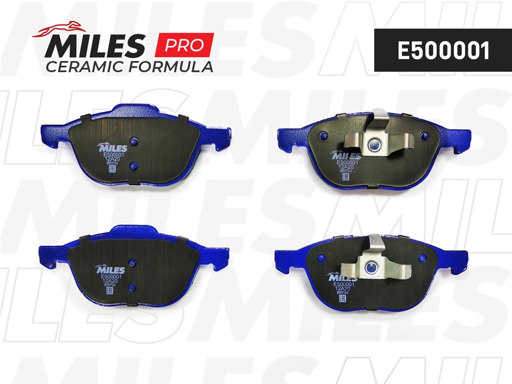 MILES E500001 Колодки тормозные передние (Смесь CERAMIC серия PRO) FORD FOCUS II 04-/III 10-/MAZDA 3 03-/VOLVO S40 04- (TRW GDB1583) E500001