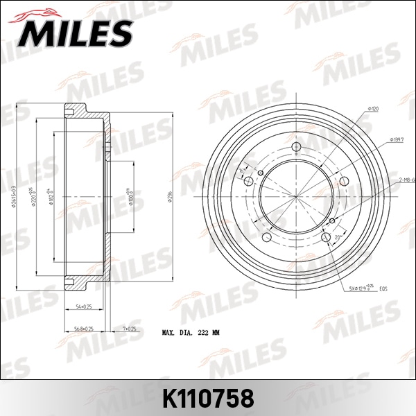 MILES K110758 Барабан тормозной SUZUKI GRAND VITARA 98-03