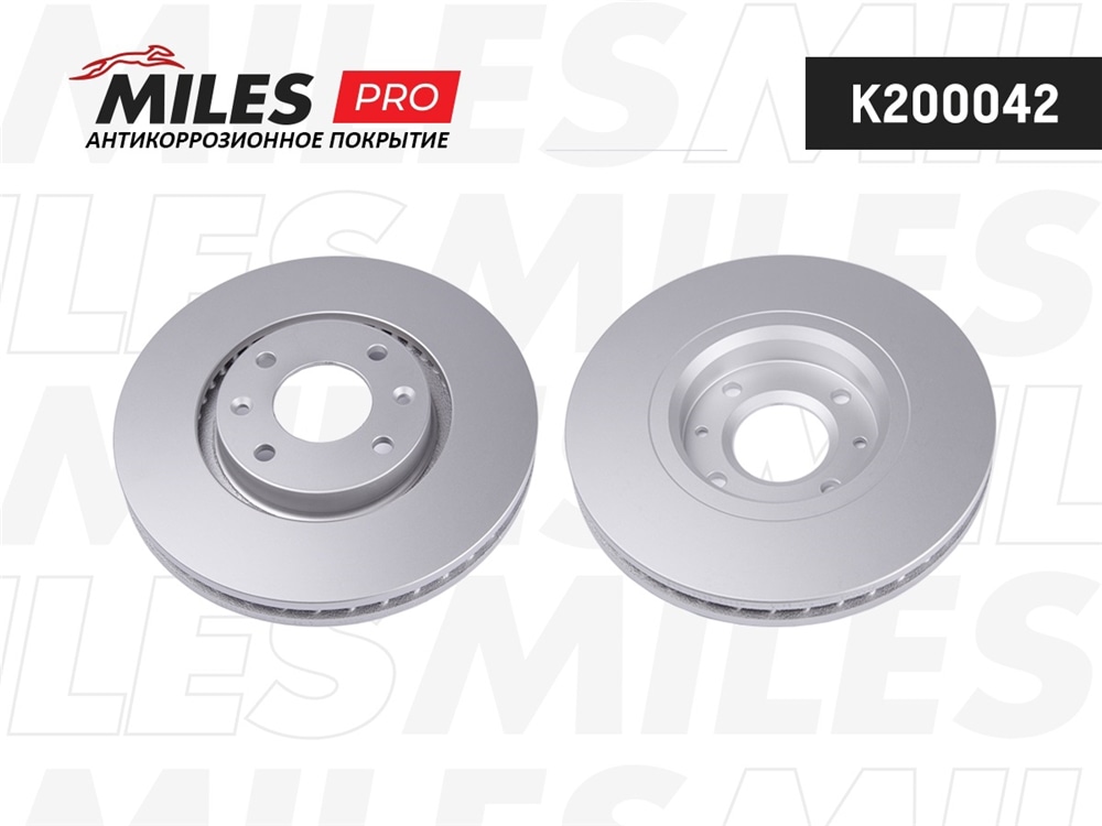 MILES K200042 Диск тормозной CITROEN BERLINGO +ESP/C5/C4/PEUGEOT 207/307 05- пер. (с покрытием) PRO