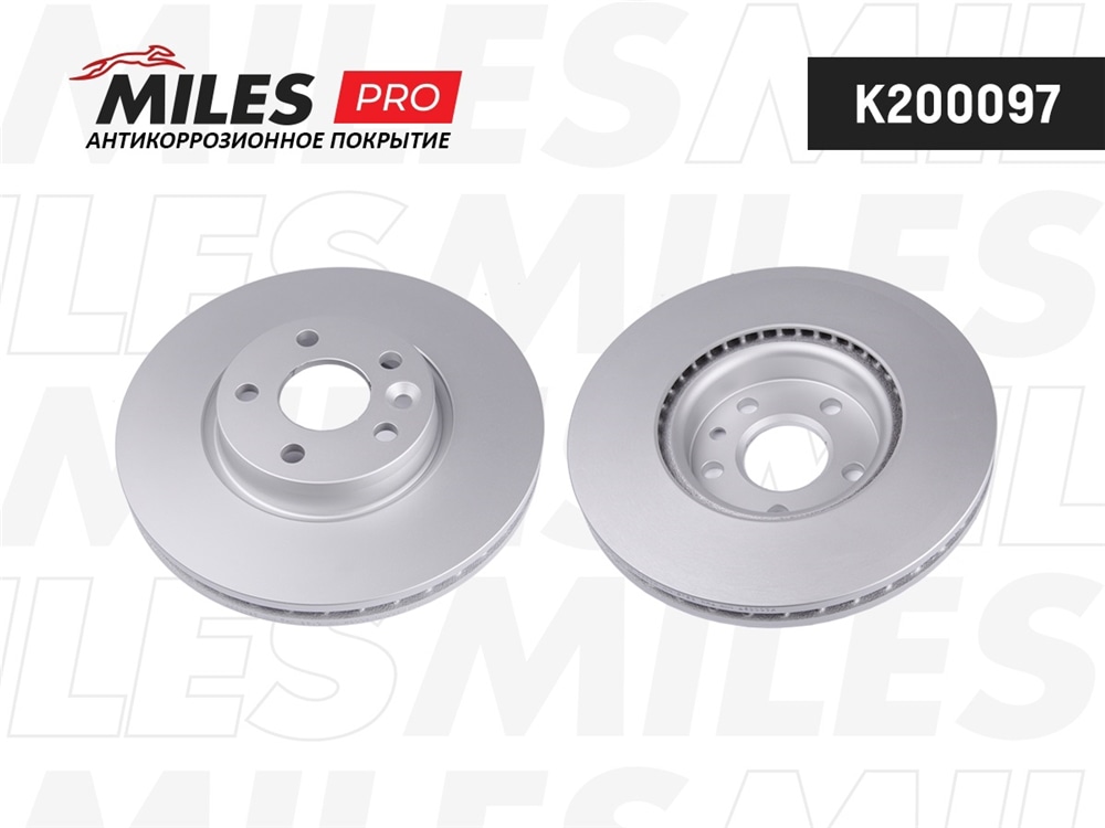 MILES K200097 Диск тормозной передний (серия PRO с антикоррозионным покрытием) D300мм. вентилируемый FORD S-MAX 06-/MONDEO IV05.07/VOLVO S60/S80/XC70 06- (TRW DF4850S) K200097