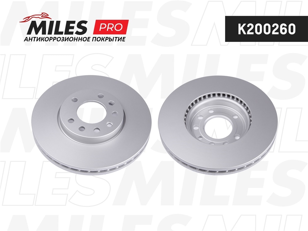 MILES K200260 Диск тормозной передний (серия PRO с антикоррозионным покрытием) D285мм. вентилируемый OPEL SIGNUM 03-/VECTRA 02-/SAAB 9-3 02- (TRW DF4293) K200260