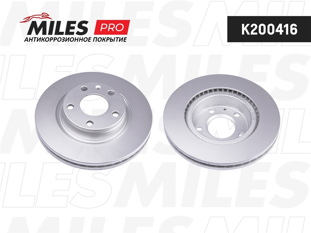 MILES K200416 Диск тормозной передний (серия PRO с антикоррозионным покрытием) D280мм. вентилируемый AUDI A4 95-/VW PASSAT 97-00 (TRW DF2806) K200416