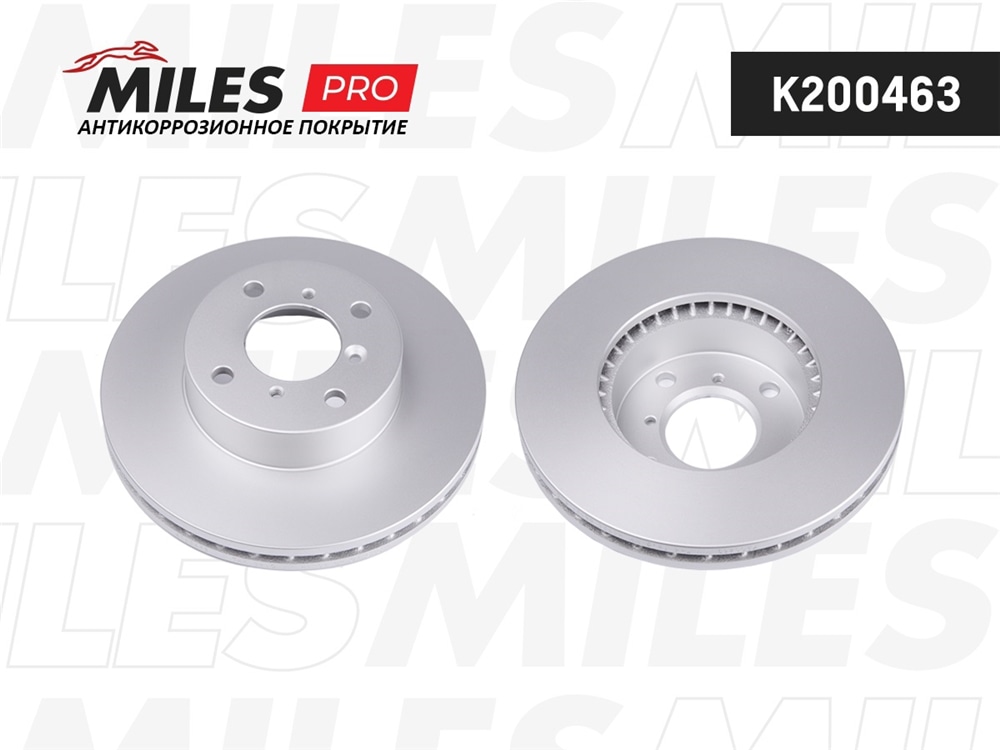 MILES K200463 Диск тормозной SUZUKI BALENO 1.8/1.9 96-02/LIANA 1.3-1.6 01- пер. (с покрытием) PRO
