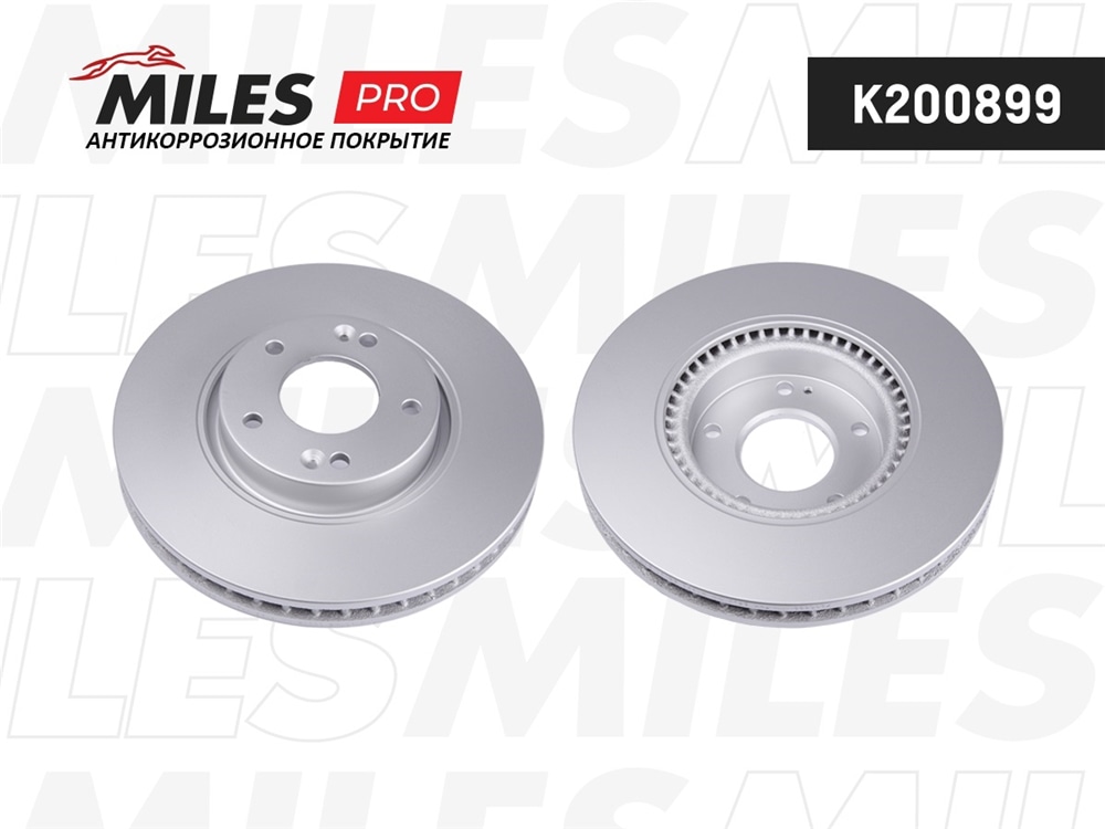 MILES K200899 Диск тормозной передний (серия PRO с антикоррозионным покрытием) D300мм. вентилируемый HYUNDAI i30 07- (R16) (TRW DF4957S) K200899