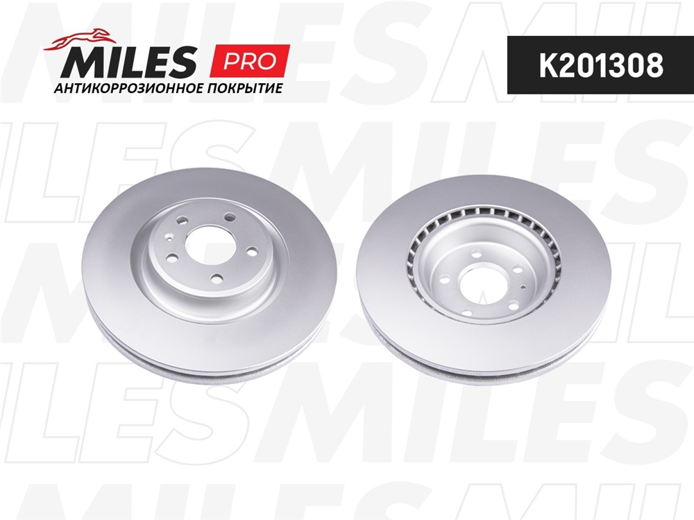 MILES K201308 Диск тормозной AUDI A6/A7/Q5 08- пер.вент. (с покрытием) PRO