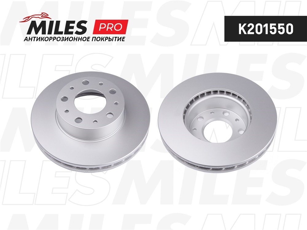 MILES K201550 Диск тормозной передний (серия PRO с антикоррозионным покрытием) D280мм. вентилируемый CITROEN JUMPER/FIAT DUCATO/PEUGEOT BOXER 06- (TRW DF4771S) K201550