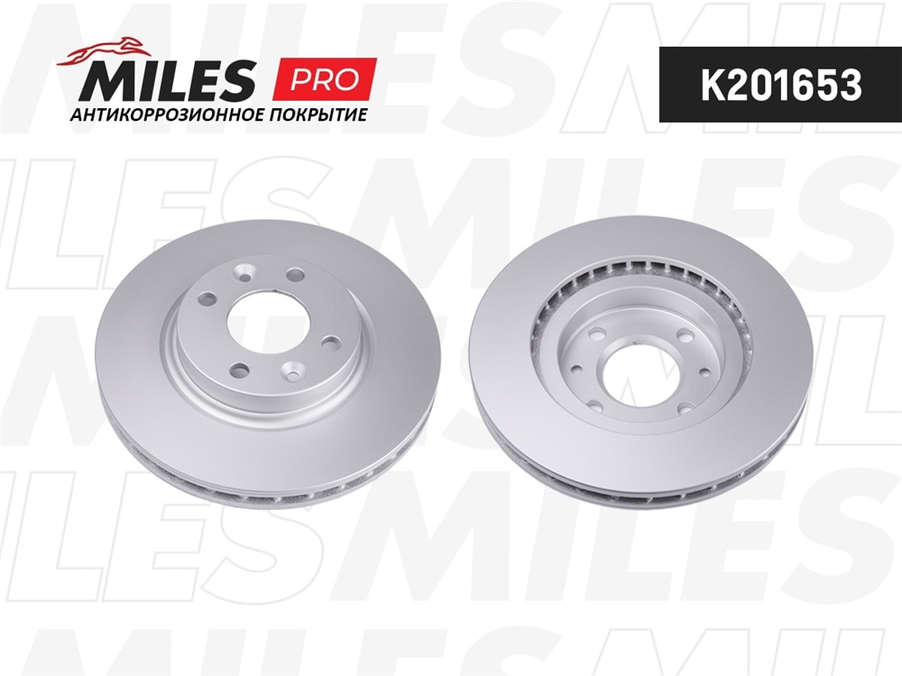 MILES K201653 Диск тормозной RENAULT LOGAN II/SANDERO II/CLIO IV 12- перед. (вент., D=258mm, с антикоррозионным по