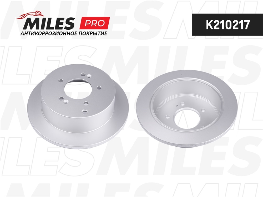 MILES K210217 Диск тормозной HYUNDAI ix35/SANTA FE (SM)/TRAJET/TUCSON/KIA SPORTAGE 04- зад. (с антикоррозионным по