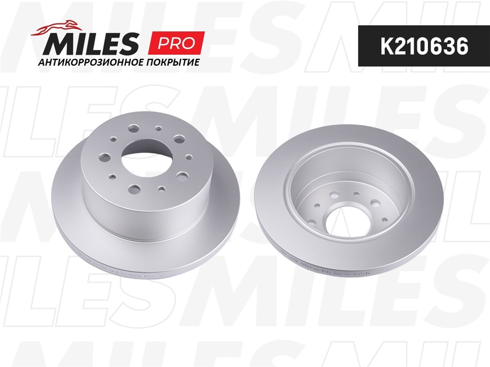 MILES K210636 Диск тормозной CITROEN JUMPER/FIAT DUCATO/PEUGEOT BOXER 06- зад. (с покрытием) PRO