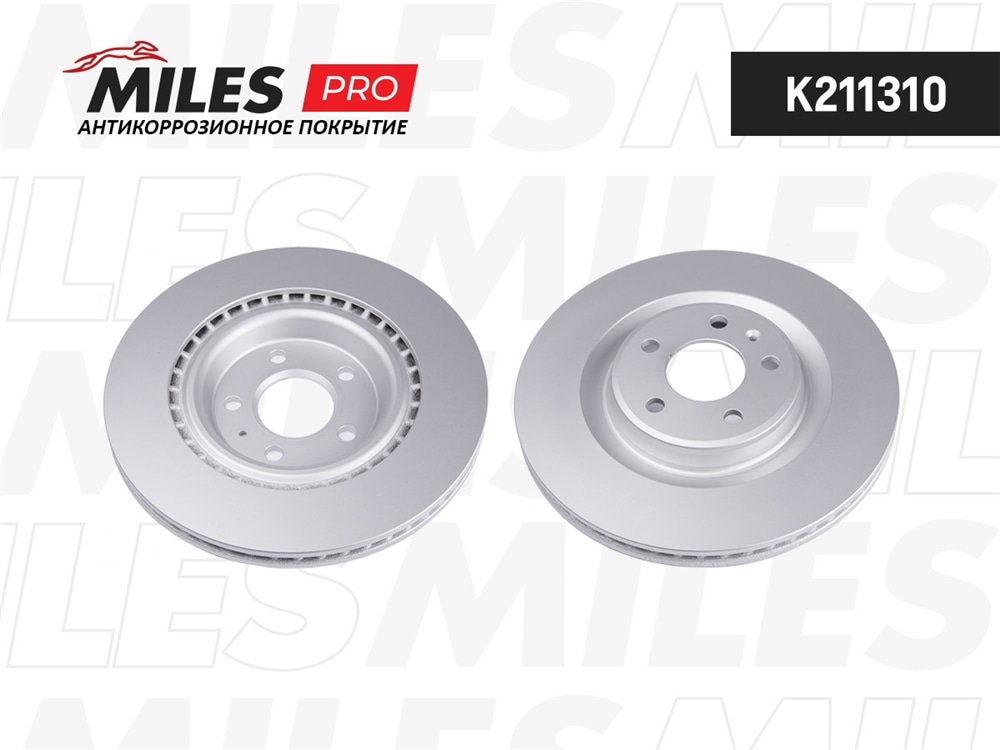 MILES K211310 Диск тормозной задний (серия PRO с антикоррозионным покрытием) D330мм. вентилируемый AUDI A4/A5 07-/A6/A7/A8 10-/Q5 (TRW DF6175S) K211310