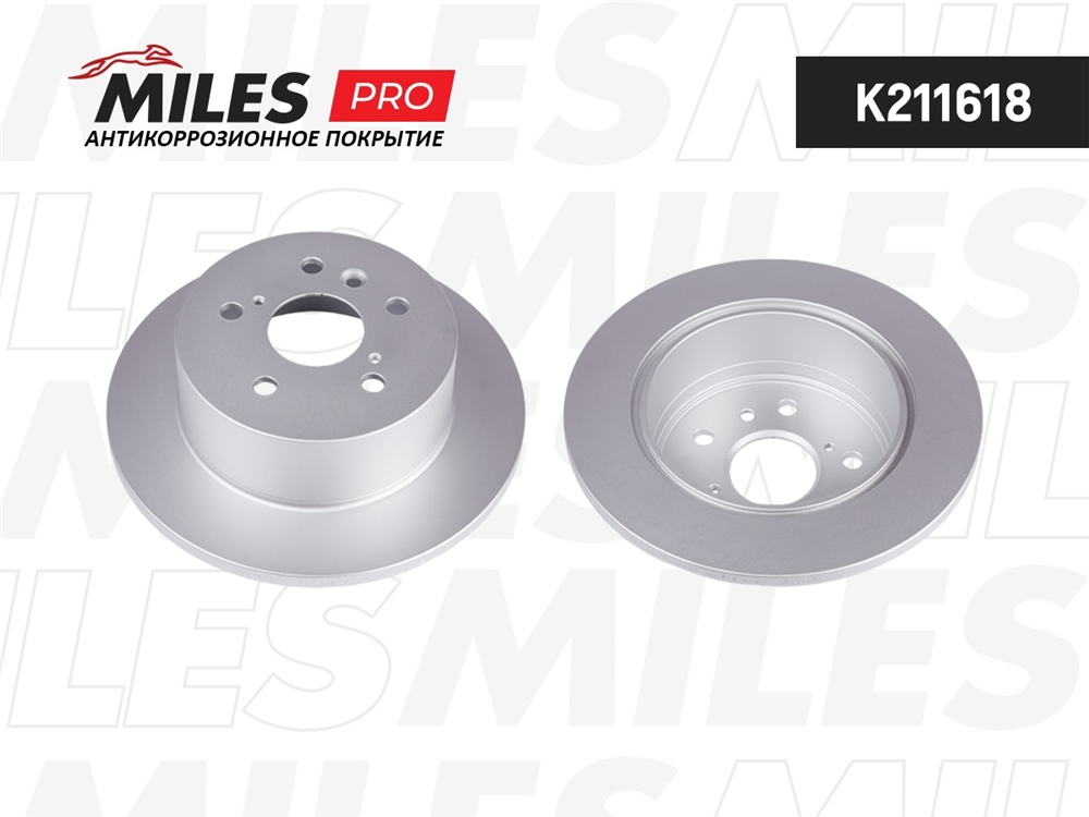 MILES K211618 Диск тормозной задний (серия PRO с антикоррозионным покрытием) D281мм. TOYOTA CAMRY V40 06-11 (TRW DF6176) K211618