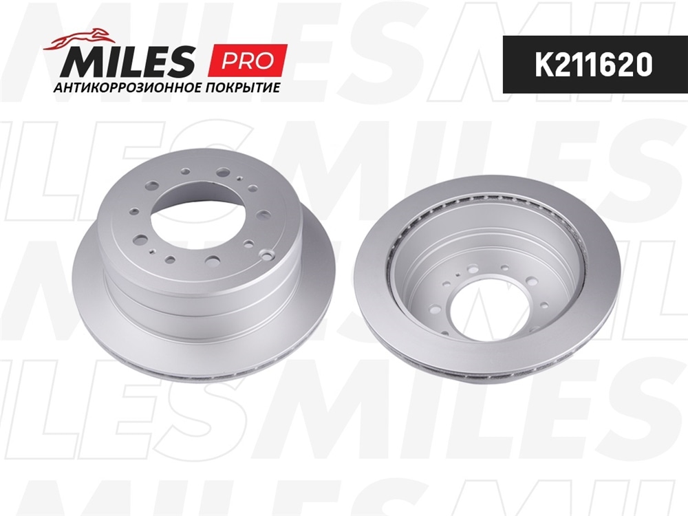 MILES K211620 Диск тормозной задний (серия PRO с антикоррозионным покрытием) D329мм. вентилируемый TOYOTA LAND CRUISER J100 4.2-4.7 00-05/LEXUS LX470 02-07 (TRW DF4483) K211620