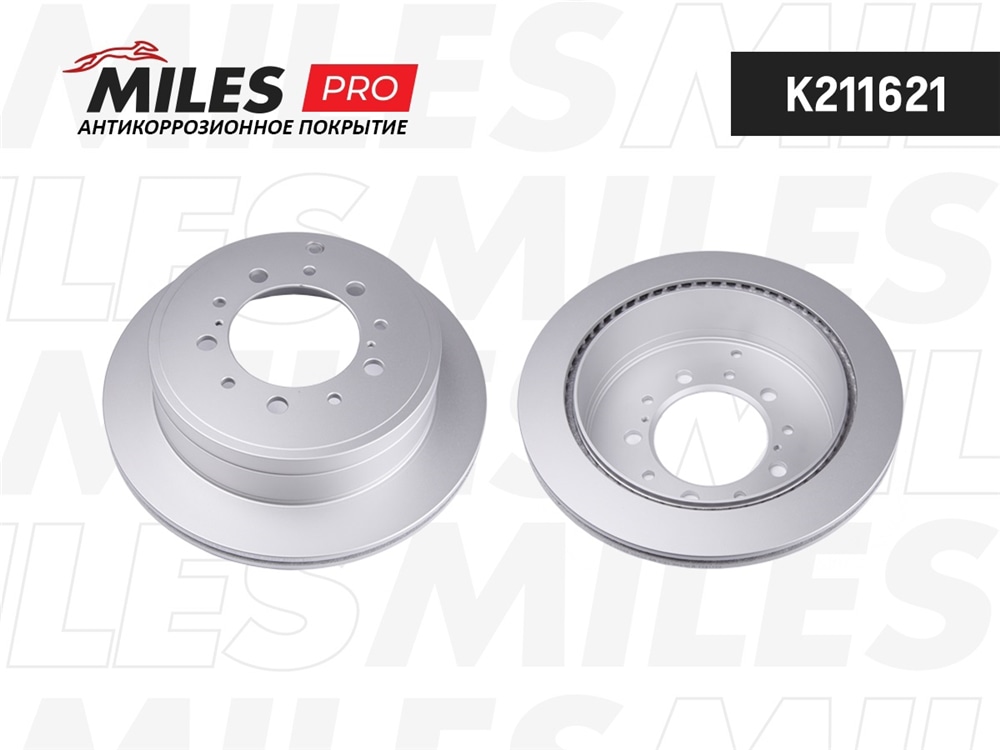 MILES K211621 Диск тормозной TOYOTA LAND CRUISER J200 4.5D, 4.7 07-/LEXUS LX570 08- зад. (с антикоррозионным покры