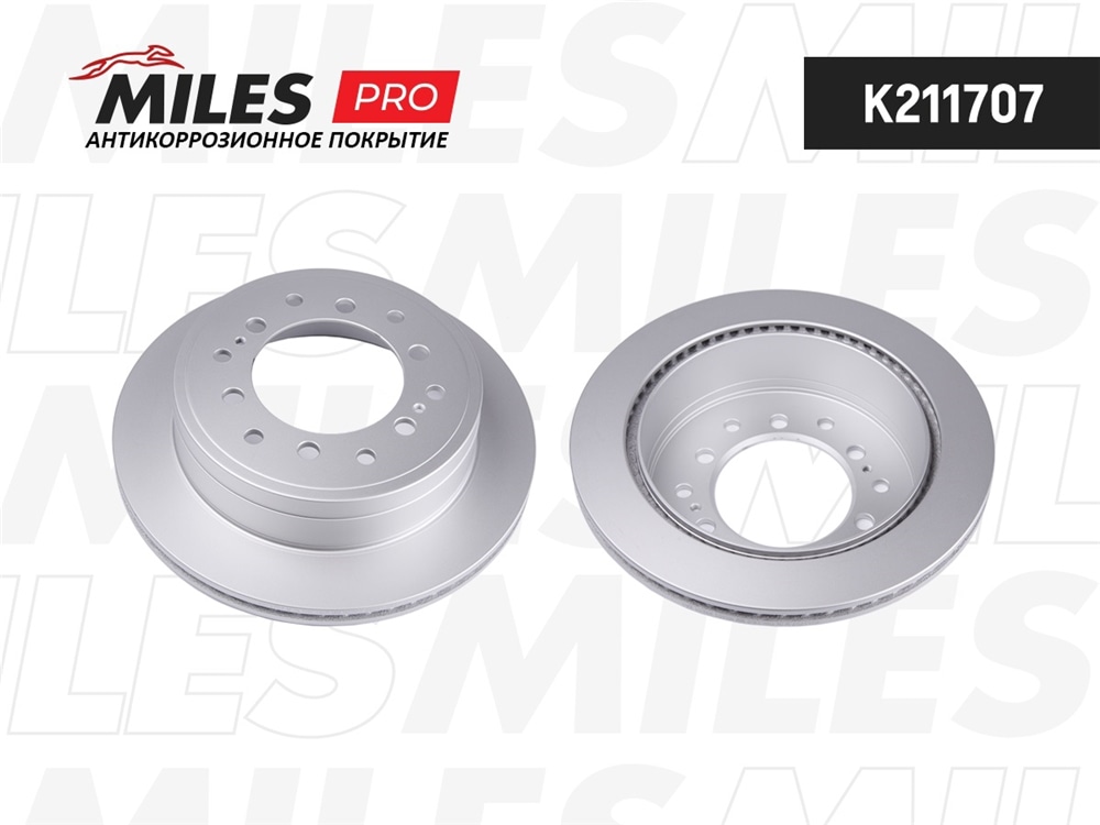MILES K211707 Диск тормозной TOYOTA LAND CRUISER 150 05- зад. (с покрытием) PRO