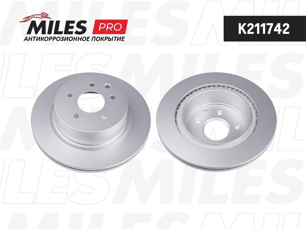 MILES K211742 Диск тормозной задний (серия PRO с антикоррозионным покрытием) D308мм. вентилируемый INFINITI EX/G/QX50 06-/NISSAN 350Z 02- K211742