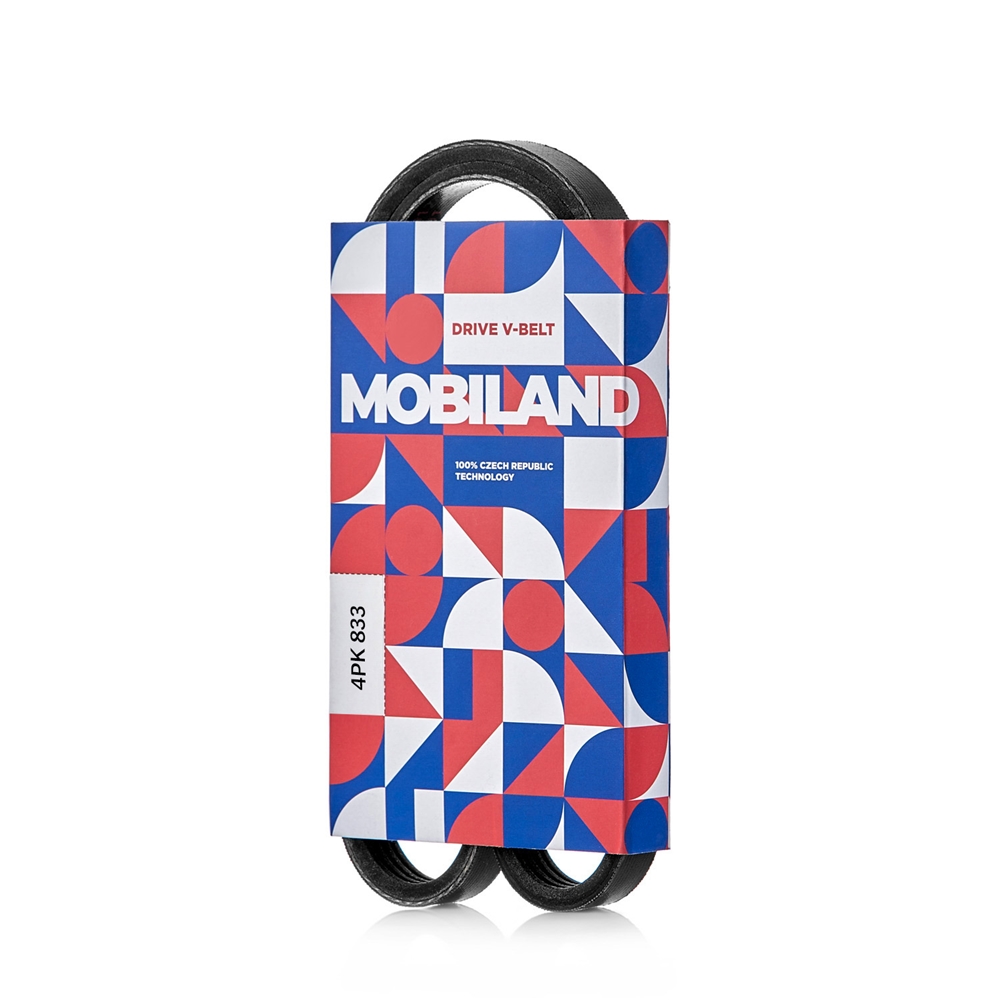 MOBILAND 501240833 Ремень 4PK833 (EPDM) DAEWOO MATIZ (M100, M150), CHEVROLET AVEO седан (T250, T255)