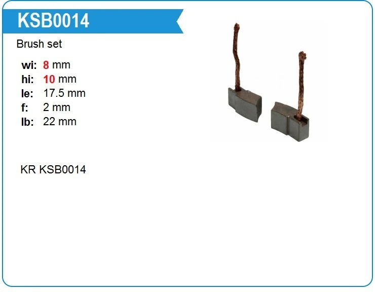 MOTORHERZ KSB0014 Щетка мотора отопителя (1шт.)