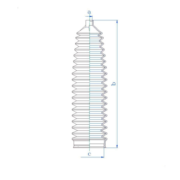 MOTORHERZ RDZ0057MG Пыльник рулевой рейки TERMOPLASTIC (13,5*190*49,5) OPEL (DELPHI, OPC NO)