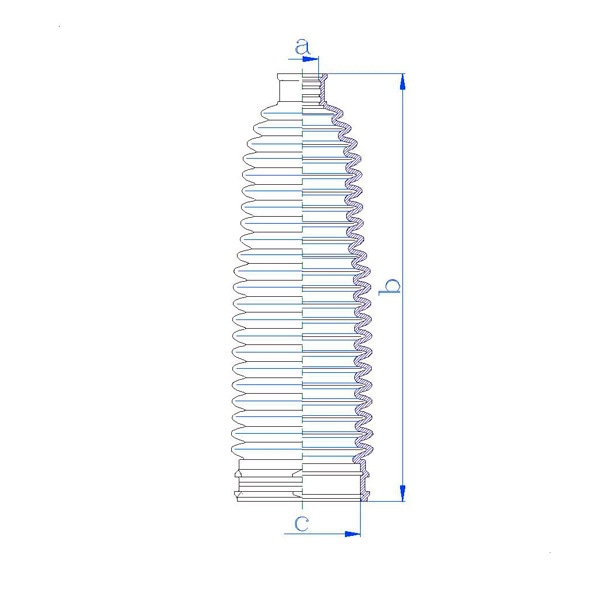 MOTORHERZ RDZ0475MG Пыльник рулевой рейки TERMOPLASTIC (21*205*54) (KOYO-SMI) AUDI (L)
