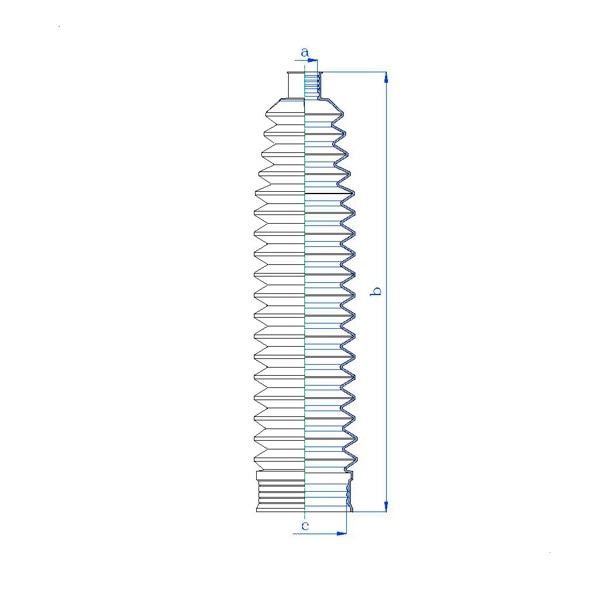 MOTORHERZ RDZ0508MG Пыльник рулевой рейки TERMOPLASTIC (15,5*190*49,5) VW
