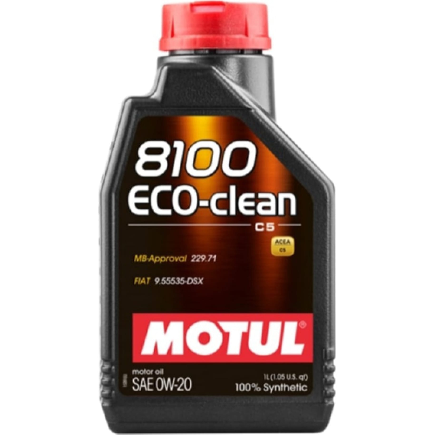 MOTUL 108813 Масло моторное 0W20 MOTUL 1л синтетика 8100 ECO-CLEAN C5/C6/SP/GF-6a